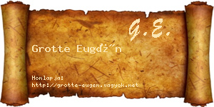 Grotte Eugén névjegykártya